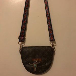 Upcycled Louis Vuitton boho crossbody